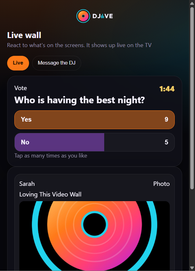 Guest phone Live wall